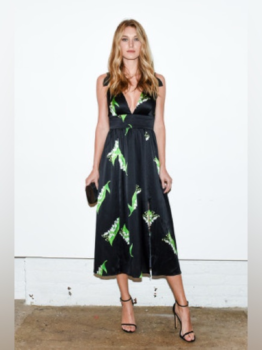 Cynthia Rowley Cleo Lily of the Valley Tie Shoulder Midi Dress NWT Silk Sz 6
